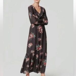 LOFT Black Floral Maxi Dress